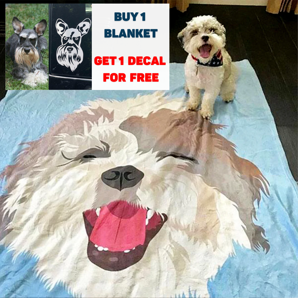 Custom dog fleece deals blanket