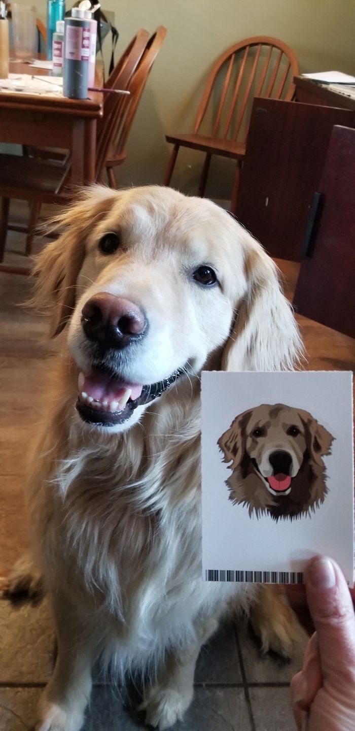 Custom vinyl sticker of your dog