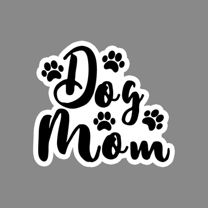 Dog mom sticker with paw prints