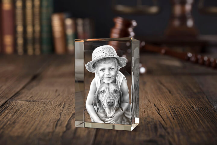 Personalized 3D Pet Photo Rectangular Crystal - Not Just For Pets!