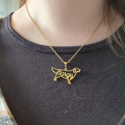 The necklace being worn