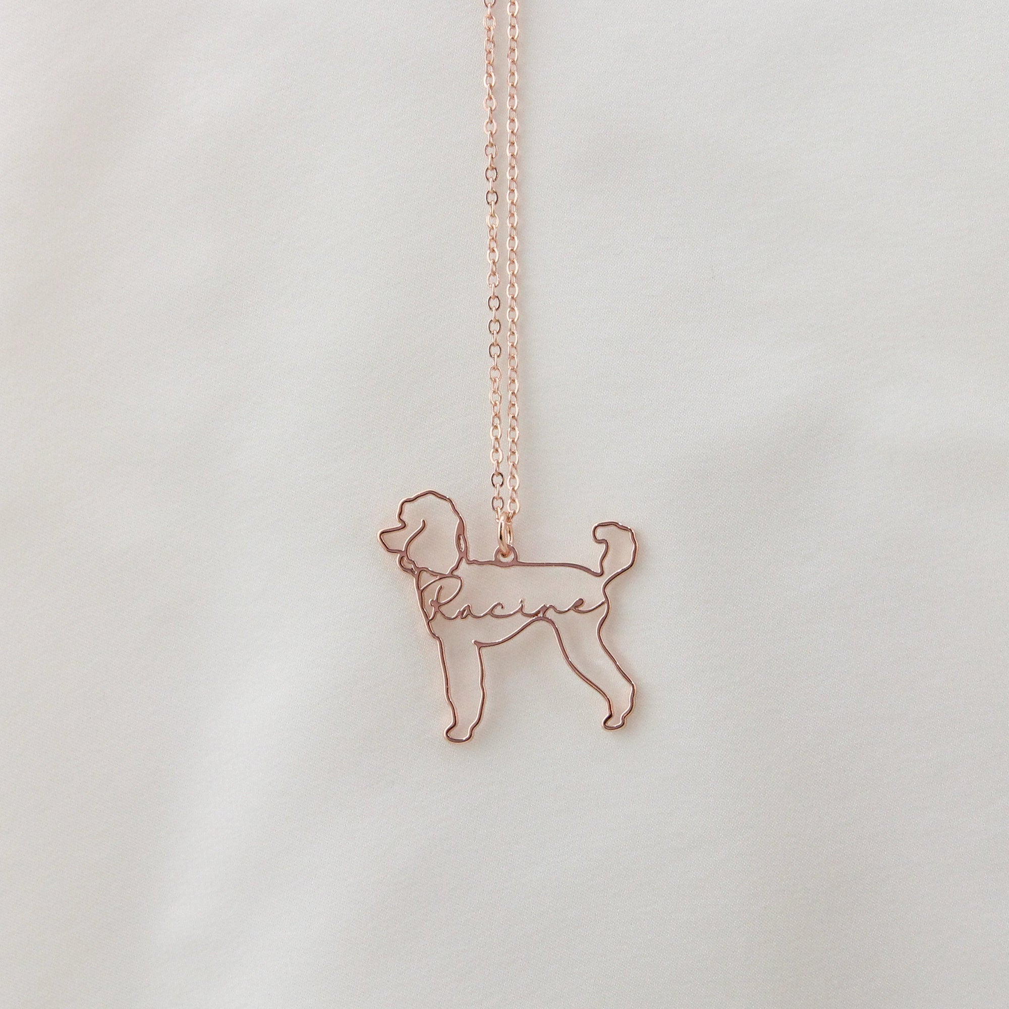 Hand Made Dog Necklace with Name