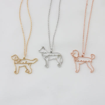 Hand Made Dog Necklace with Name