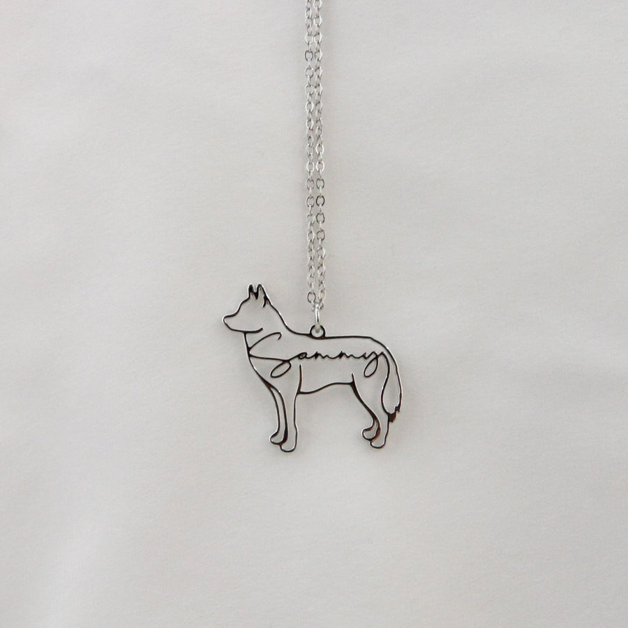 Hand Made Dog Necklace with Name