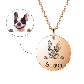 Custom Personalized Pet Portrait and Name Necklace