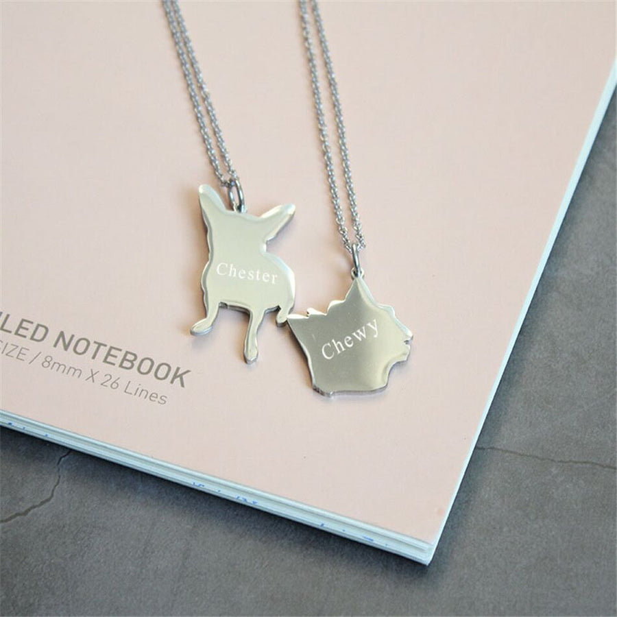 Personalized, Silhouette Engraved Pet Photo Necklace