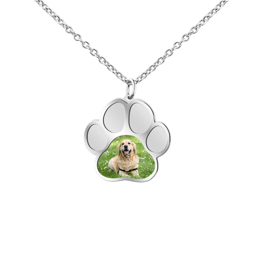 Customized Pet Pawprint Photo Necklace