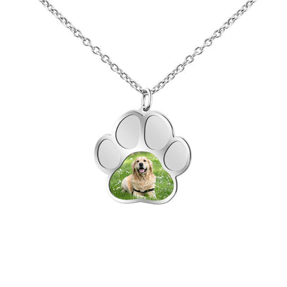 Customized Pet Pawprint Photo Necklace