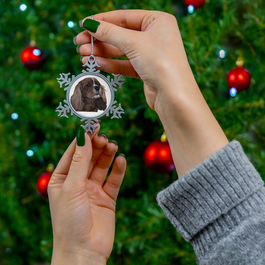 Custom Pet Printed Pewter Snowflake Ornament