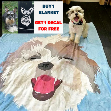 Custom Pet Fleece Blanket with FREE Custom Decal