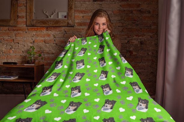 Custom Pet Velveteen Plush Blanket