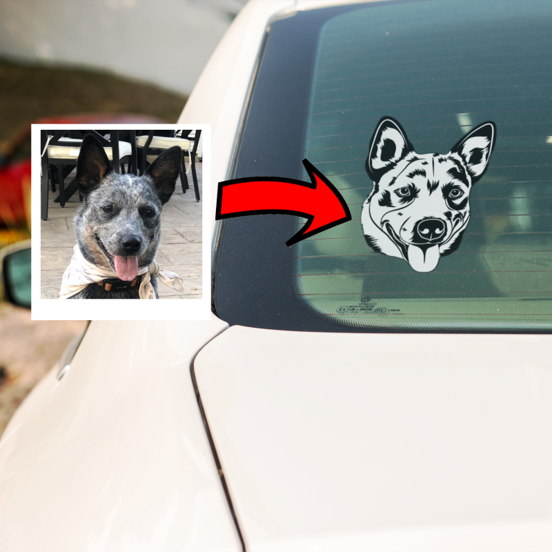 Custom Car Decal/Sticker of Your Pet