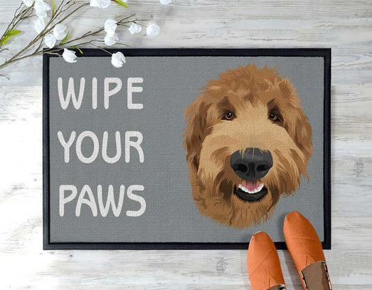 Custom wipe your paws door mat