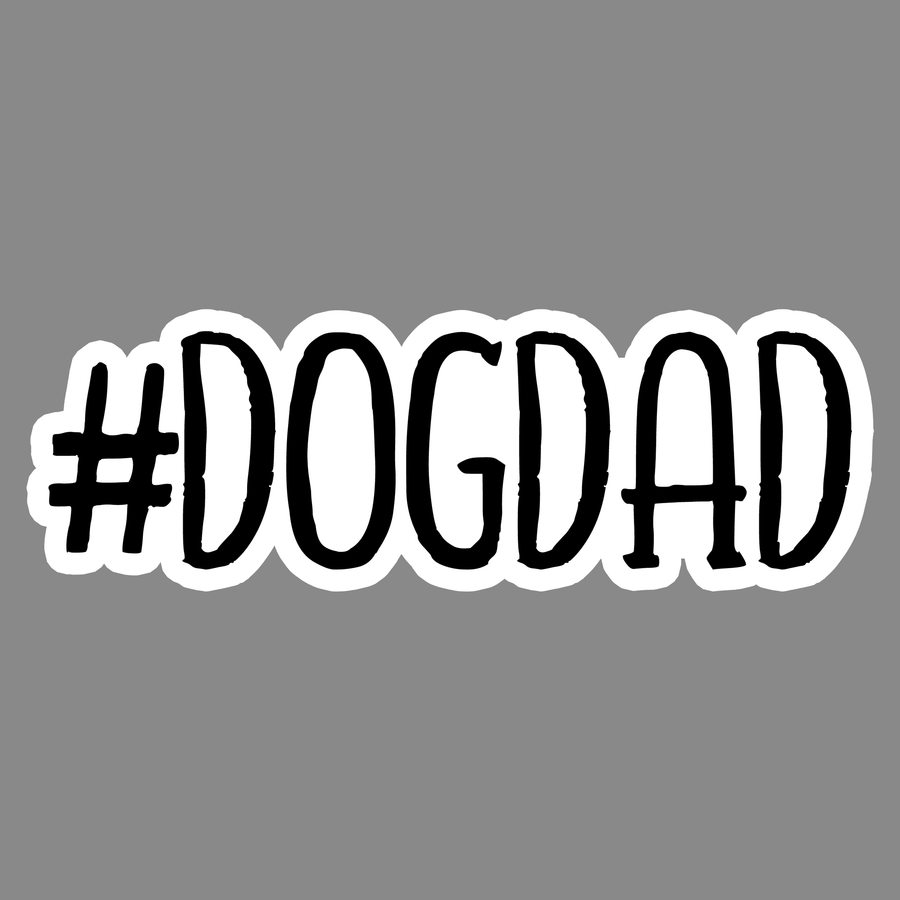 Dog dad sticker in hashtag font