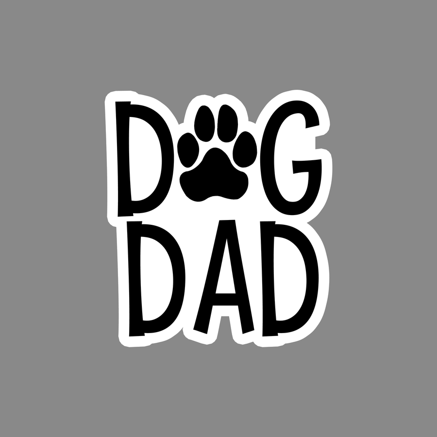 Dog dad sticker with paw print