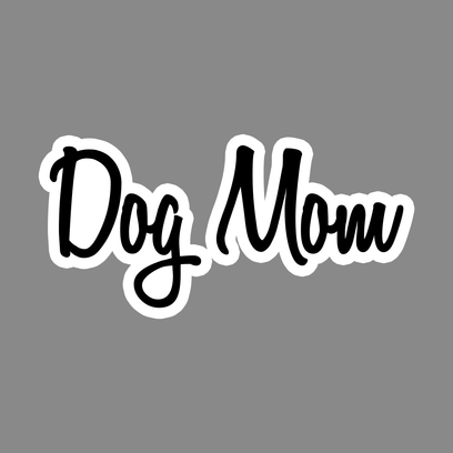 Dog mom sticker in handwriting font