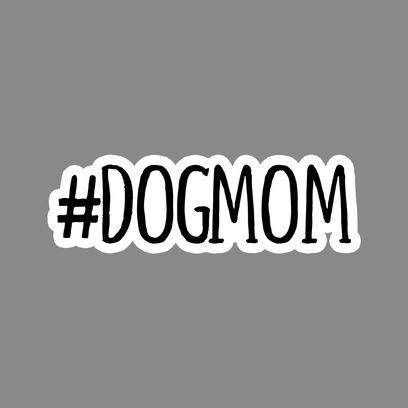 Dog mom sticker in hashtag font