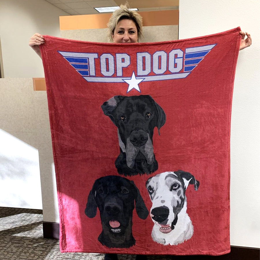 Get your pet printed on a blanket cheap