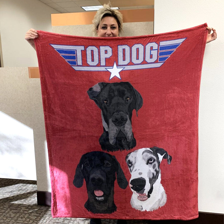 Custom pet photo blanket