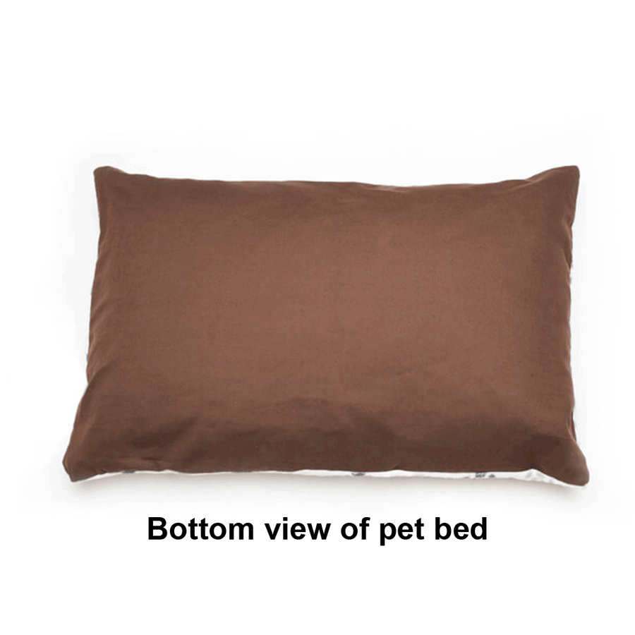 Custom pet bed bottom view