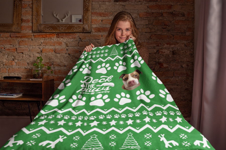 Limited Christmas Edition Custom Pet Velveteen Plush Blanket