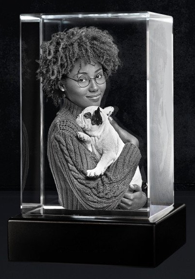 Personalized 3D Pet Photo Rectangular Crystal - Not Just For Pets!