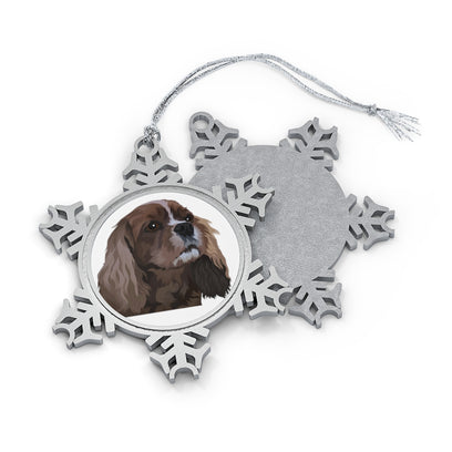 Custom Pet Printed Pewter Snowflake Ornament